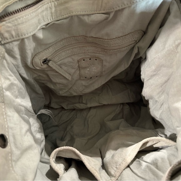 SOLD We The Free Free People Tote Bag backpack 100% cow leather cotton inter - Picture 10 of 16